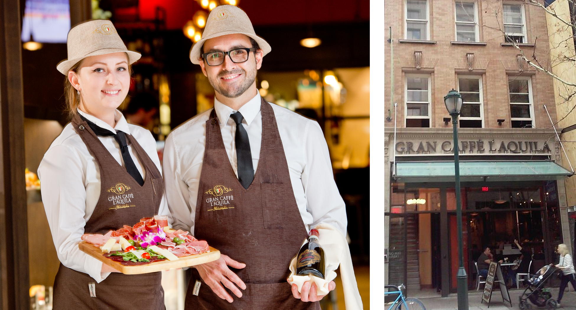 Gran Caffe L’Aquila Servers with an Image or the Gran Caffe L’Aquila location on the right